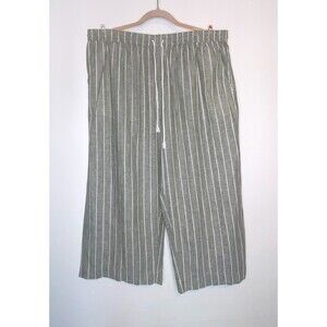 Beach Lunch Lounge Margot LINEN Pants Womens SM Green Ankle Beachy Cruise